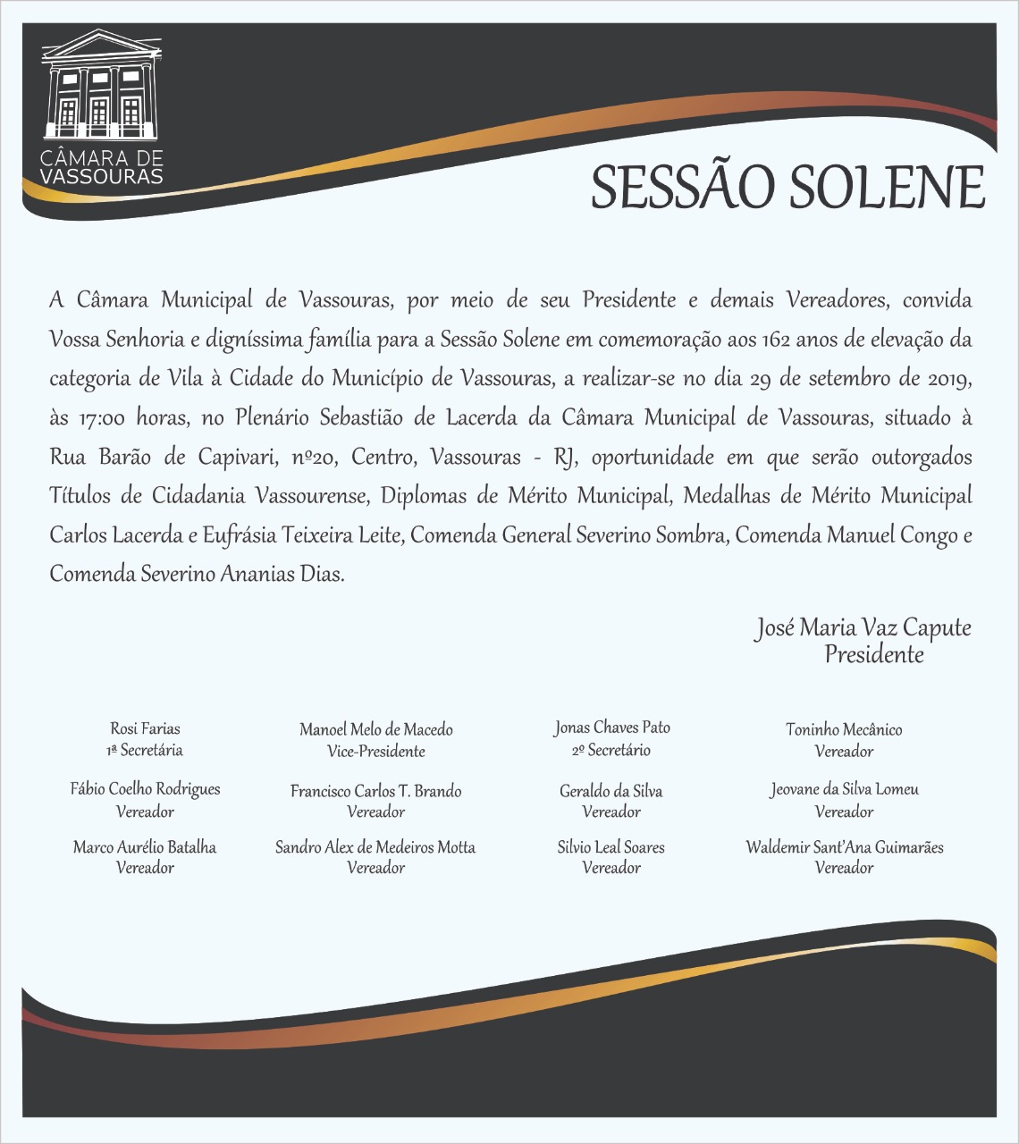 CONVITE SESSÃO SOLENE